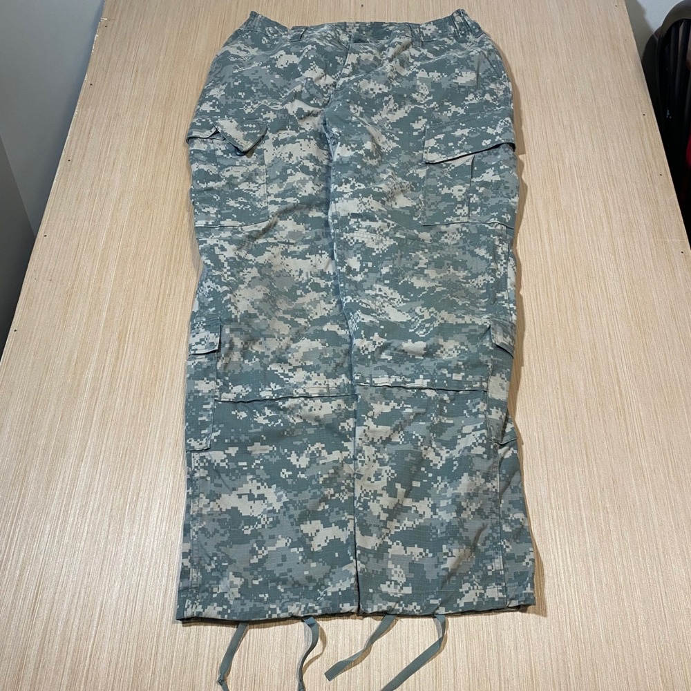 US Army ACU Digital Camo Cargo Pants Mens Large Long Tactical Military Trousers